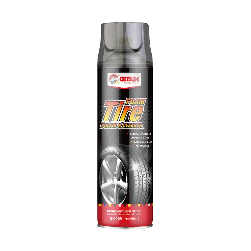 Getsun Cleans shines &protects Tres Foam G-1009 no wiping for tire .